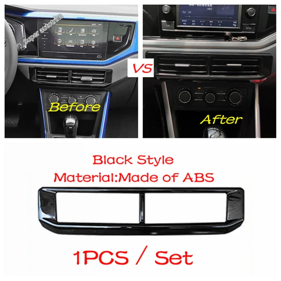 Center Control Gear Shift Panel Inner Door Armrest Handle Cover Trim Black Fit For VW Volkswagen Polo 2019 - 2023 Accessories