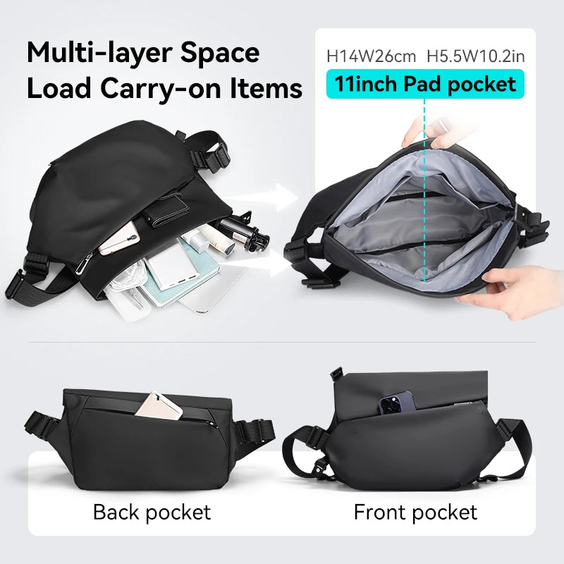 Mark Ryden Factory Wholesale Customised Crossbody Bag Men's Large Capacity Shoulder Tide Sports Small Backpack  Bag L_MR3601-B