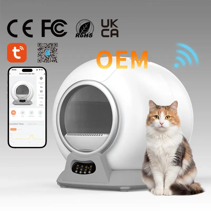 Factory Cat Product Color OEM  Gary Automatic Cat Litter Box Cat Litter Box Self Cleaning Automatic  Kattentoilet Met Camera