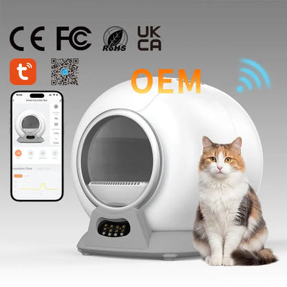 Factory Cat Product Color OEM  Gary Automatic Cat Litter Box Cat Litter Box Self Cleaning Automatic  Kattentoilet Met Camera