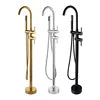 Hot Selling 5 Star Hotel Standard Luxury Chrome Gold Finish Bathtub Mixer Full Brass Bath Faucet Freestanding Bathtub Taps