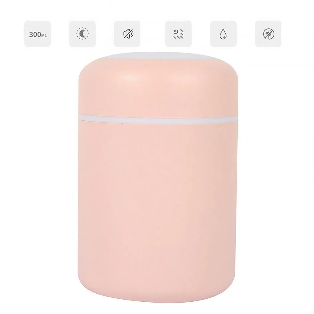 Multi-Function Car-Mounted Ultrasonic Humidifier with RGB Ambient Lighting and 300ml Aromatherapy Diffuser for Compact Spaces