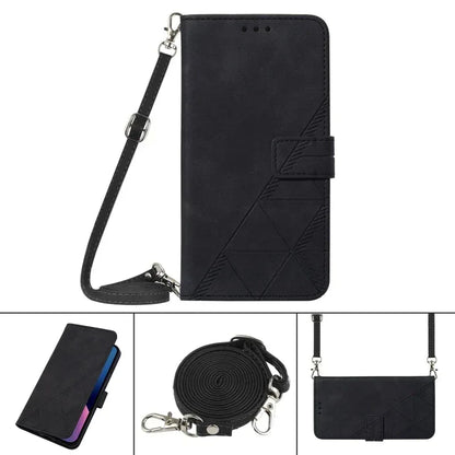 Lanyard Leather case Pouch Bag for Moto Edge 40 Neo, for MOTO G PLAY 5G 2024 Cross Shoulder PU Flip Stand case Cover