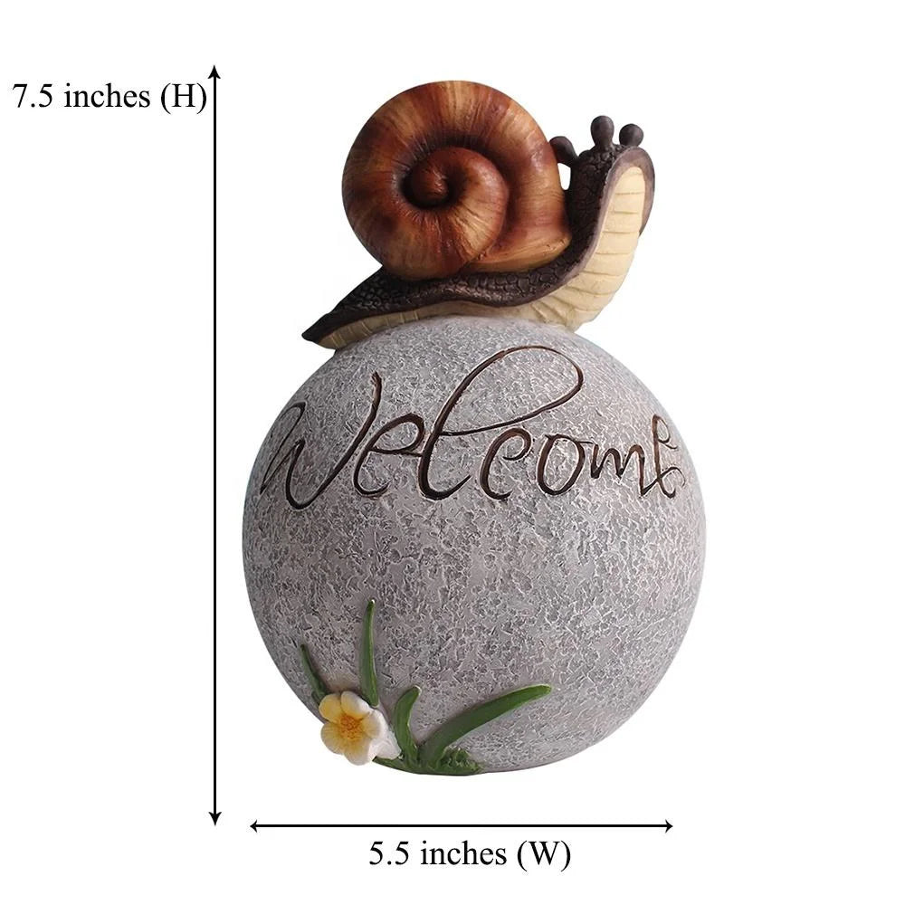 Dropshipping Welcome-themed Fashion Resin Snail Figurine Hand-painted Playful Animal Floral Accent Outdoor Decorative Entryway