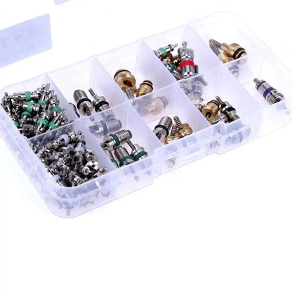 100Pcs/box R134A Car A/C Core Valves Automotive Air Conditioning Assortment Kit 1