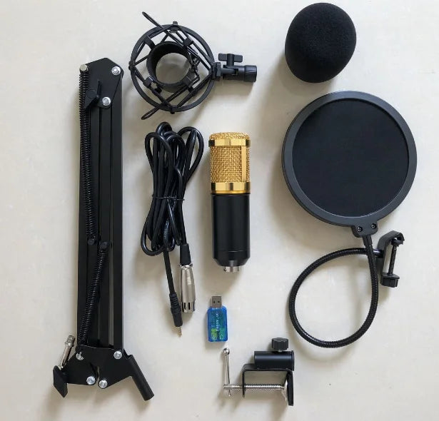 Hot Sale BM800F Professional Studio Broadcasting Recording Condenser Microphone Set Best Selling Electret Condenser Mic