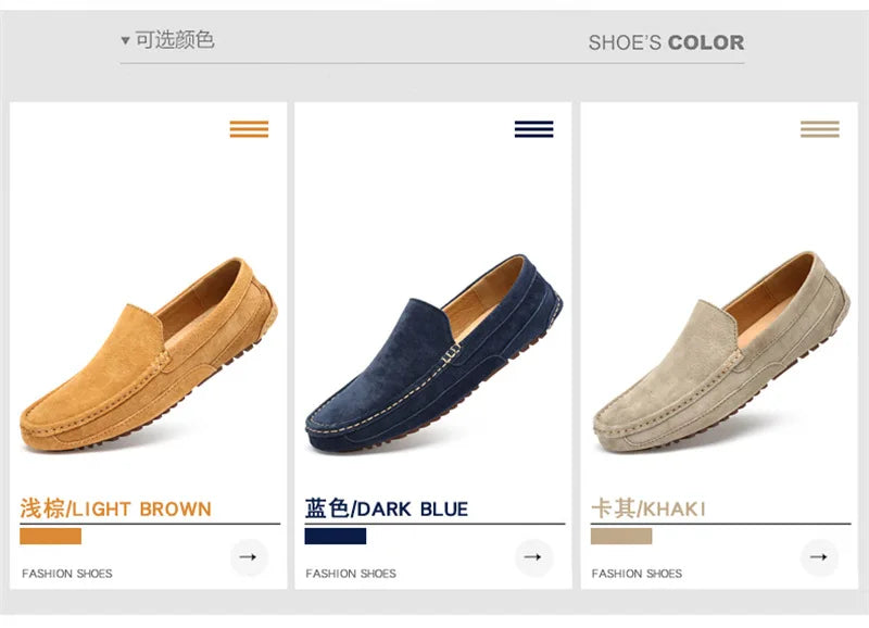Suede Leather Man Loafers Luxury 2021 Casual Shoes For Men Boat Shoes Handmade Men Slipon Driving Shoes Male Moccasins Zapatos99