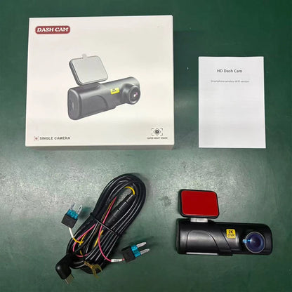 Wireless WiFi IPS Night Vision Loop Recording G Sensor 140 Degree Wide Angle 2K Front Car Video Recorder Dash Cam 24 Hours