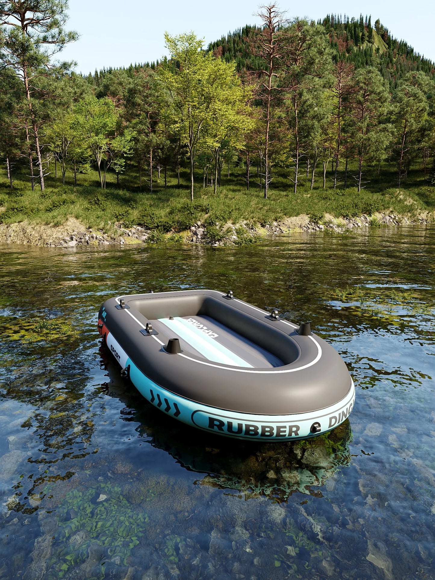 OEM Factory Price PVC  Material Rowing Boat with Hand Pump Outdoor Inflatable Fishing Boat for Sale