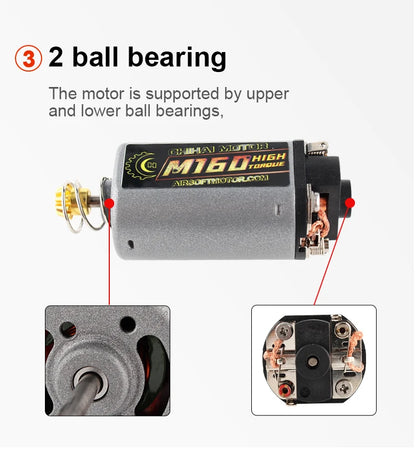 Chihai Motor CHF-480WA-22TPA M160 N35 NdFeB 25000RPM High Torque Motor AEG Motor Short Axis for Ver.3 Gearbox AK Series Airsoft