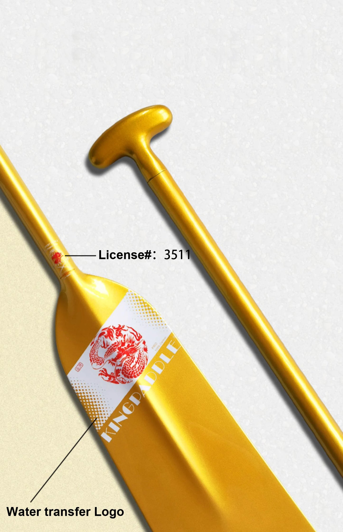 Kingpaddle 1-Piece Structure Gold Color Carbon Dragon Boat Paddle