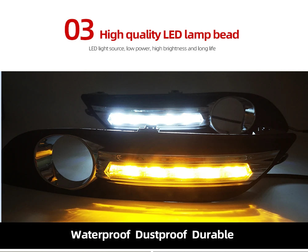 1 Set LED Daytime Running Lights Daylight Fog light cover with turn signal DRL For Nissan Sentra Sylphy 2012 2013 2014 2015