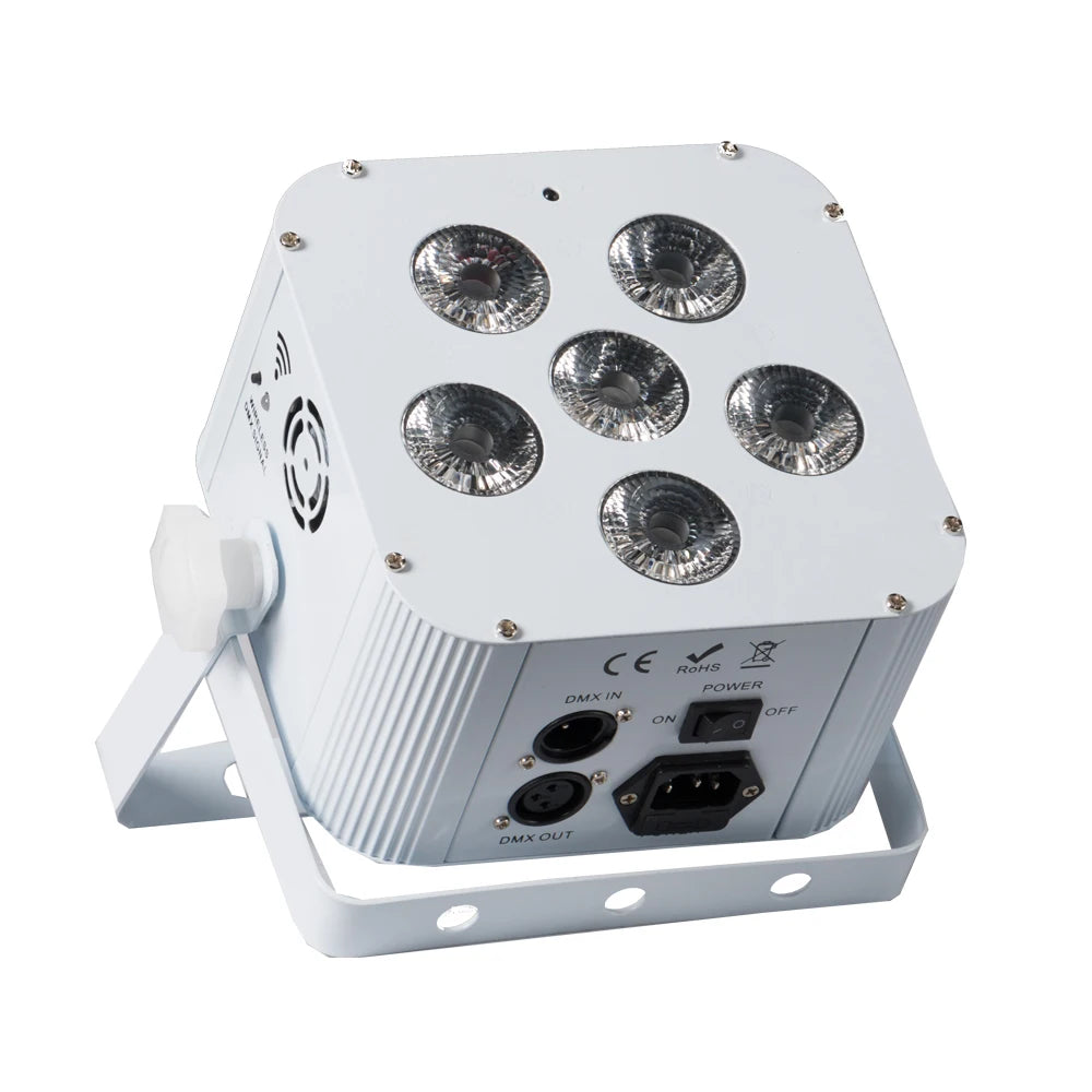 4pcs Battery Operated Light Fixtures Remote & Wifi Control Led Uplight 6X18w RGBWA UV Wireless Led Par Can