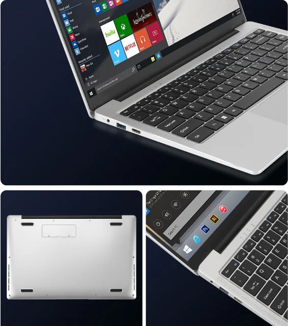 New 14 Inch IPS 1366x728 SSD Dual Core Wireless Slim Laptop US Plug English Keyboard Windows 11 4-7 Hours Battery 3 USB Ports
