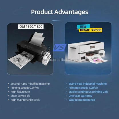 Haolic 13 Inch Automatic DTF Printer New Heat Transfer PET Film Inkjet Printing Machine with XP600 Printerheads for Clothes