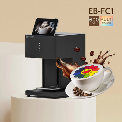 EVEBOT EB-FC1 Free Shipping Selfie 3D Coffee Printer Edible Ink Cappuccino Latte Full Color Barista Hotel Inkjet Food Printer