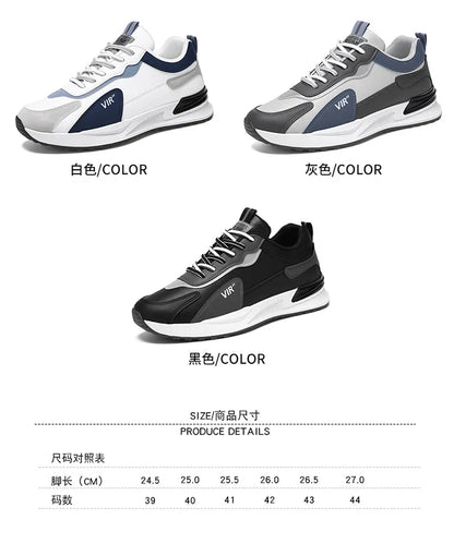 Trendy Men's Breathable Mesh Shoes Thick Sole Sports Fashion Casual Running Shoes Men New Style 2024