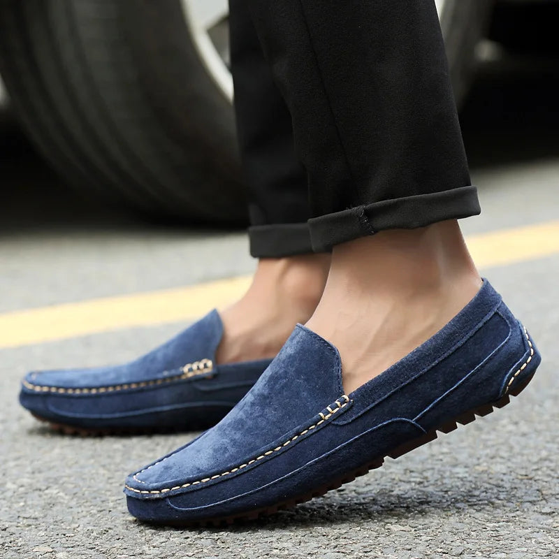 Suede Leather Man Loafers Luxury 2021 Casual Shoes For Men Boat Shoes Handmade Men Slipon Driving Shoes Male Moccasins Zapatos99