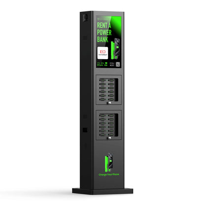 Rental Power Bank Simcard 24 Slots 23.8-inch Led Display Touch Screen Waterproof Shared Charging Station 160w Output Power Cord