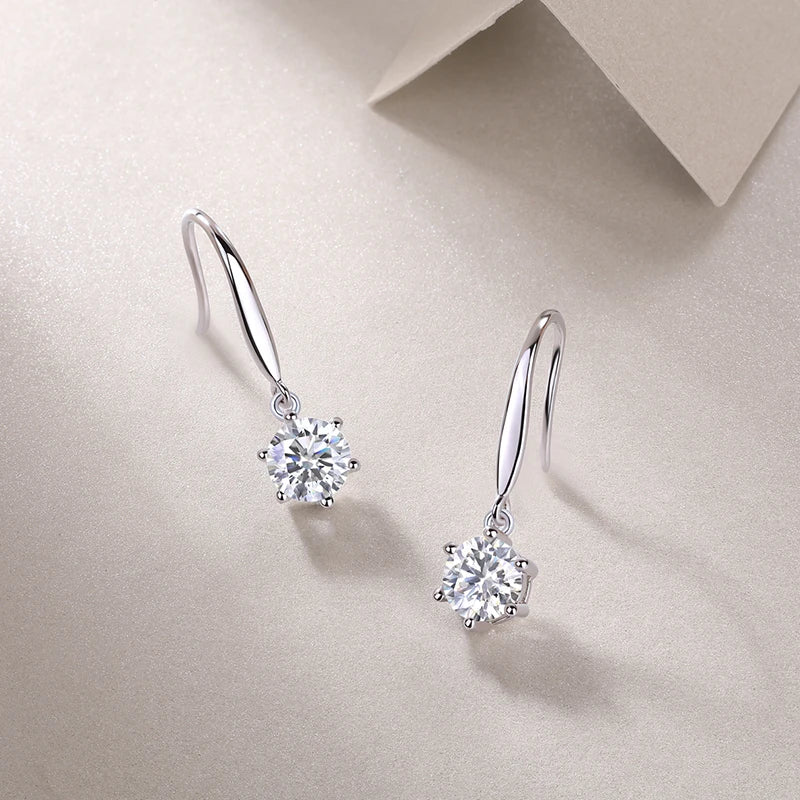 Hypoallergenic Customized Women Fashion Jewelry 925 Sterling Silver Fine Jewelry Earring Moissanite Earring