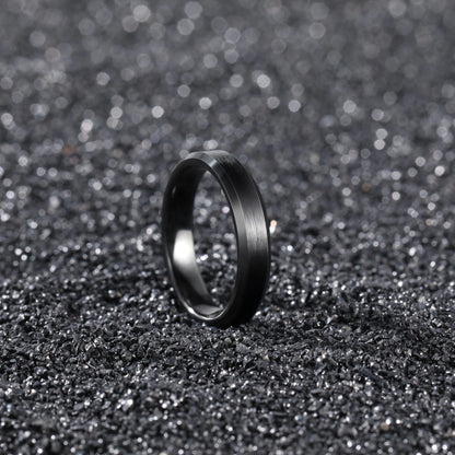 OAHLAN 4/6/8mm Black Ceramic Ring Brushed Comfort Fit Couple Wedding Band Engagement Rings Men Women Fashion Jewelry Size4-15