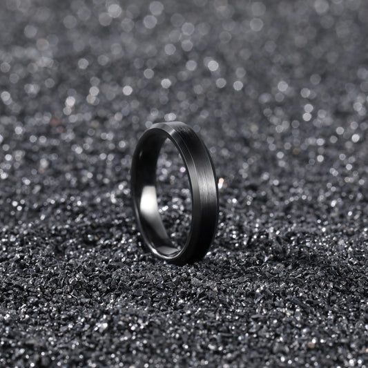 OAHLAN 4/6/8mm Black Ceramic Ring Brushed Comfort Fit Couple Wedding Band Engagement Rings Men Women Fashion Jewelry Size4-15