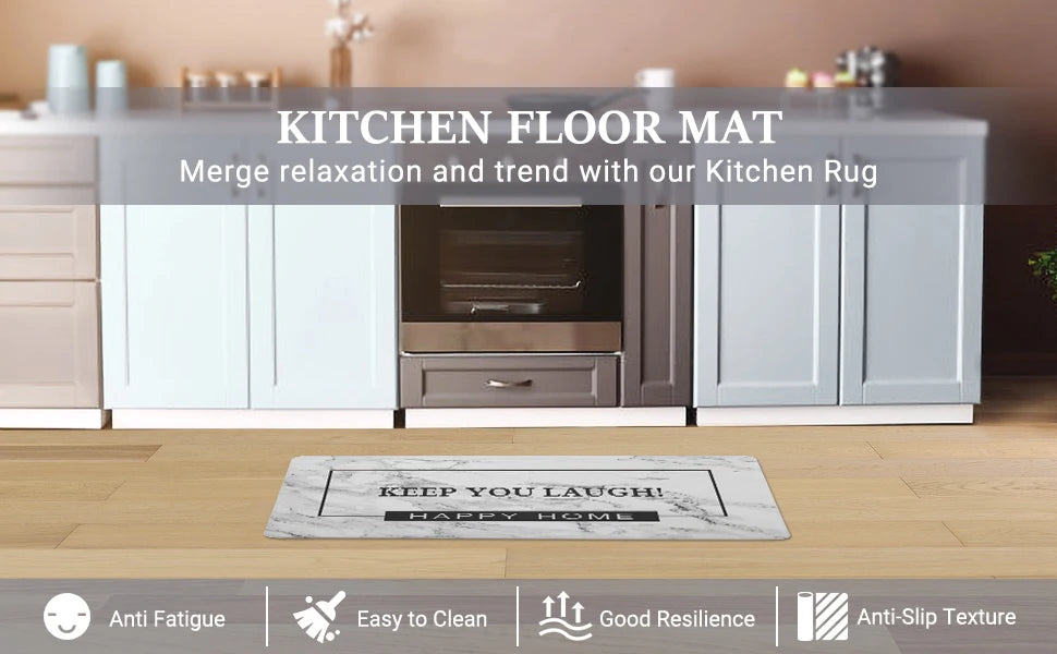 Custom Kitchen Floor Mat Full PVC Rug for Kitchen Household Waterproof Comfortable Anti Fatigue Floor Mats