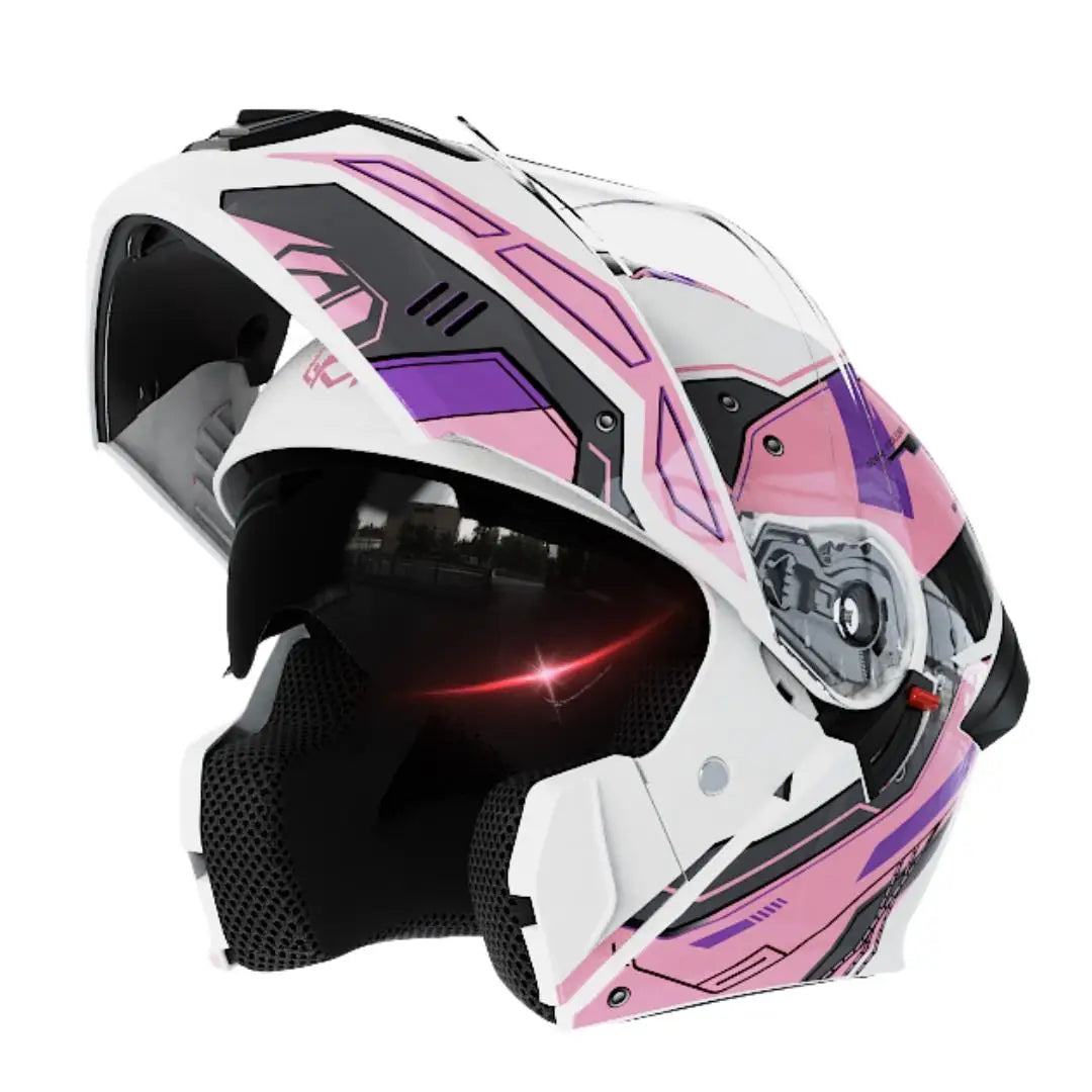 New ABS Modular Full Face Dual Visor Moto Helmet LED Tail Lights Dirt Bike Racing Casco for Men Women Motorcycles Helmets