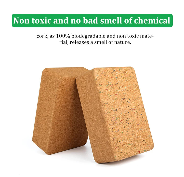 Customized Natural Organic Yoga Block High-Density Solid Cork Yoga Blocks for Children and Adults