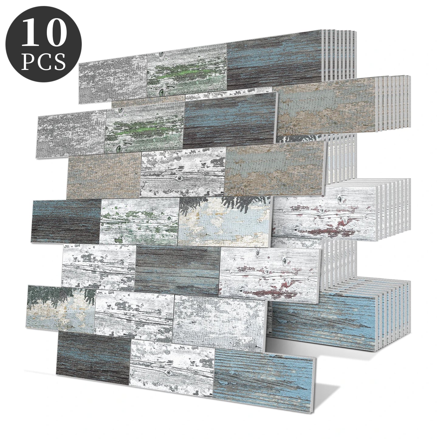10 Pcs 13.5 X 11.5 Inch Self Adhesive Tile Stickers Waterproof PVC+PE Backsplash Tile Peel and Stick Wall Tiles for Kitchen