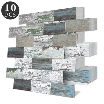 10 Pcs 13.5 X 11.5 Inch Self Adhesive Tile Stickers Waterproof PVC+PE Backsplash Tile Peel and Stick Wall Tiles for Kitchen