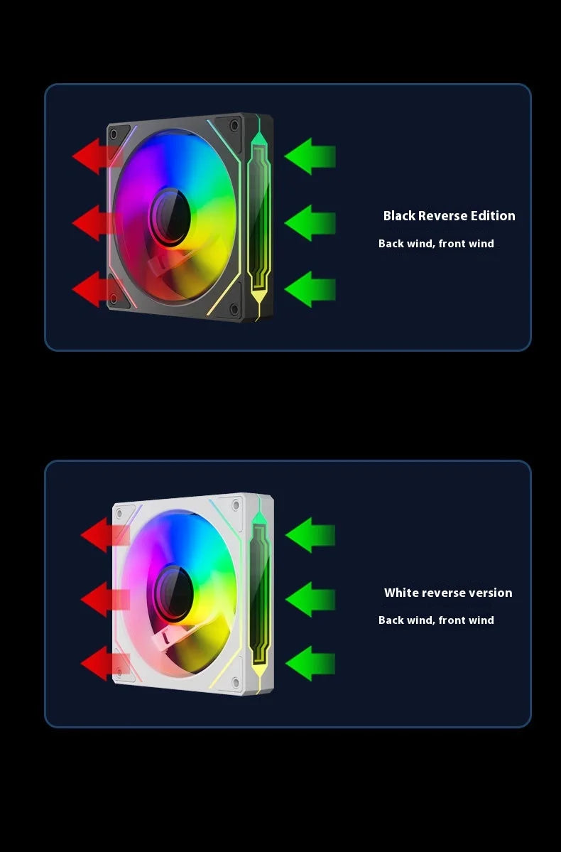 TEUCER PRO 12CM ARGB Shuang Synchronous Mute 4th Generation Family Chassis Ball Bearing Plastic Computer Case Cooling Fan
