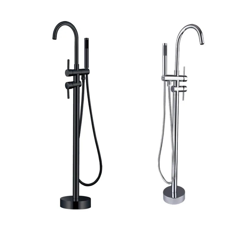 Hot Selling 5 Star Hotel Standard Luxury Chrome Gold Finish Bathtub Mixer Full Brass Bath Faucet Freestanding Bathtub Taps