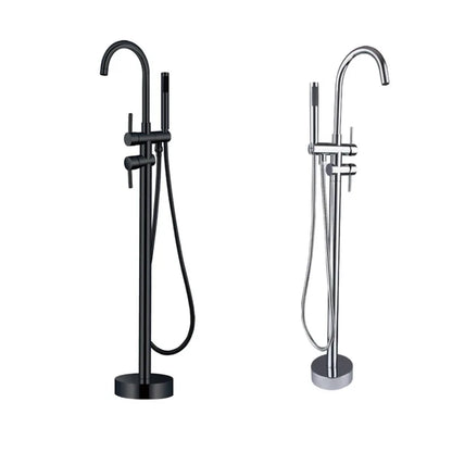 Hot Selling 5 Star Hotel Standard Luxury Chrome Gold Finish Bathtub Mixer Full Brass Bath Faucet Freestanding Bathtub Taps