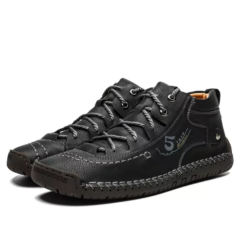 Factory Supply Drop Shipping Lace up Large Size Microfiber Leather Flat Men Casual Walking Boots