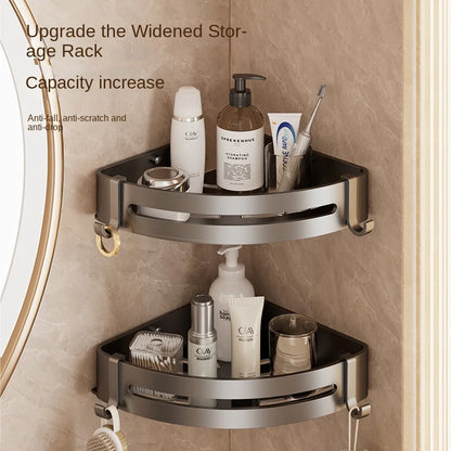 Modern Gun Grey Aluminum Bath Towel Rack Integrated Hanger Toilet Six-Piece Bathroom Accessories Set