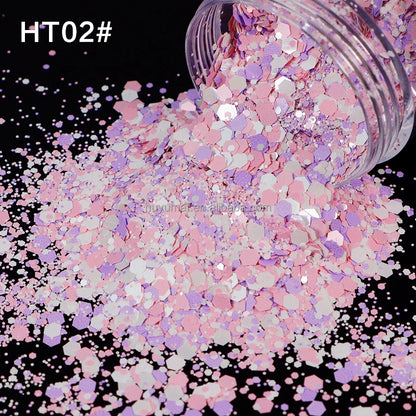 Bulk KG Bag Holographic Macaron Glitters Solvent Resistant Polyester Chunky Glitter for Resin Craft Tumbler Snowglobe