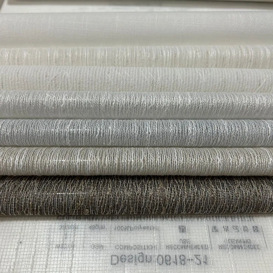 2024 New Design Dyed Slub Woven 100% Polyester Sheer Curtain More 80 Styles Stock Hotel Tulle Curtains Living Room by PDG ibma