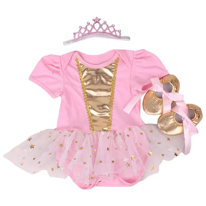 0-2Y 3pcs Girl Baby Summer Suit Novelty Costume Newborn Clothing Sets Bebe Dress Toddler Clothes Party Cosplay Gift 3 6 9 12 18M