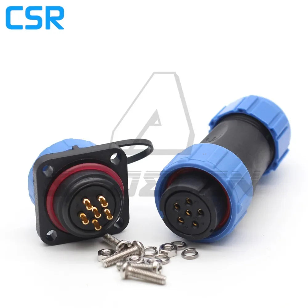 SP21 2/3/4/5/6/7/8/9/10/12 Pin IP68 Waterproof Connector Square Plastic Panel Mounting Connector Plug Female And Socket Male