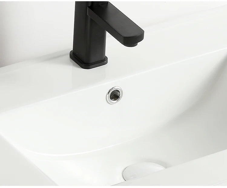 610mm Modern Integrated Thin Edge Wash Basin White Ceramic Rectangular Cabinet Vanity Hotel Bathroom Sink
