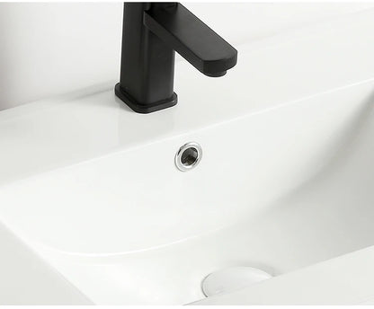 610mm Modern Integrated Thin Edge Wash Basin White Ceramic Rectangular Cabinet Vanity Hotel Bathroom Sink
