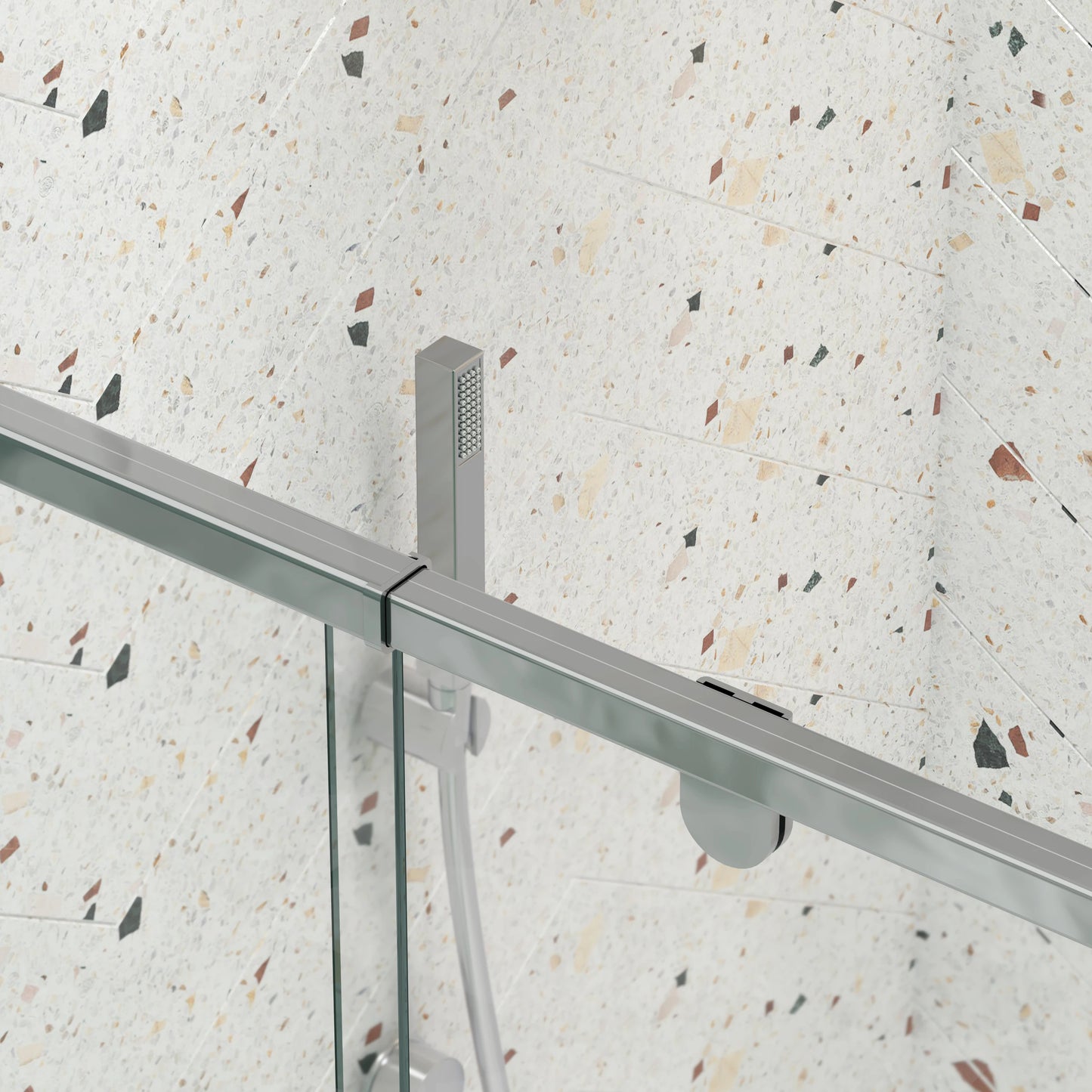 56-60" X 71" Chrome Pivot Shower Door, 1/4" SGCC Tempered Glass & Reversible Installation