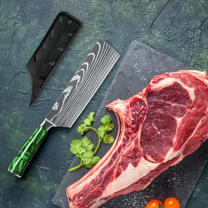 7 Inch Cleaver Kitchen Knife Stainless Steel Vegetable Chopping Chefs Knife Ultra Sharp Cooking Knives for Restaurant,Gift Box