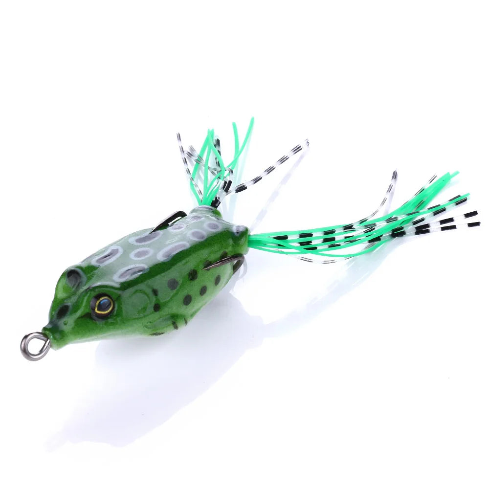 5pcs/set Plastic Frog Fishing Lures 55mm 8g Bass Soft Frog Bait Octopus Skirts Japan Bait Hook