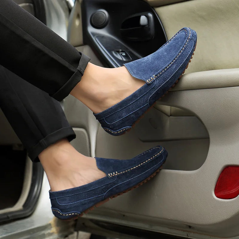 Suede Leather Man Loafers Luxury 2021 Casual Shoes For Men Boat Shoes Handmade Men Slipon Driving Shoes Male Moccasins Zapatos99
