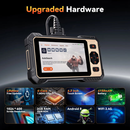 THINKCAR THINKSCAN 662 Bi-directional OBD2 Diagnostic Tool ECM/Transmission/ABS/SRS 12 Reset Lifetime Free Diagnosis Scanner