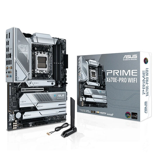 Used ASUS PRIME X670E-PRO WIFI Motherboard Support AMD Ryzen 7000 Series Desktop Processors 7700X/7900X/7950X for Socket AM5 by PDG ibma