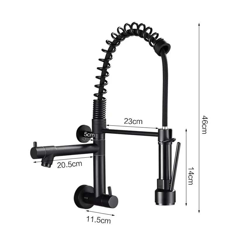 Modern Touchless In-Wall Kitchen Taps High Quality Hot Cold Mixer Faucet 360 Rotation Spring Pull-Down Stainless Steel Single