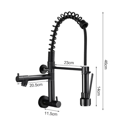 Modern Touchless In-Wall Kitchen Taps High Quality Hot Cold Mixer Faucet 360 Rotation Spring Pull-Down Stainless Steel Single